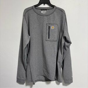 Carhartt Base Force Heavyweight Crew Men's Long Sleeve XL MBL110 Gray Shirt